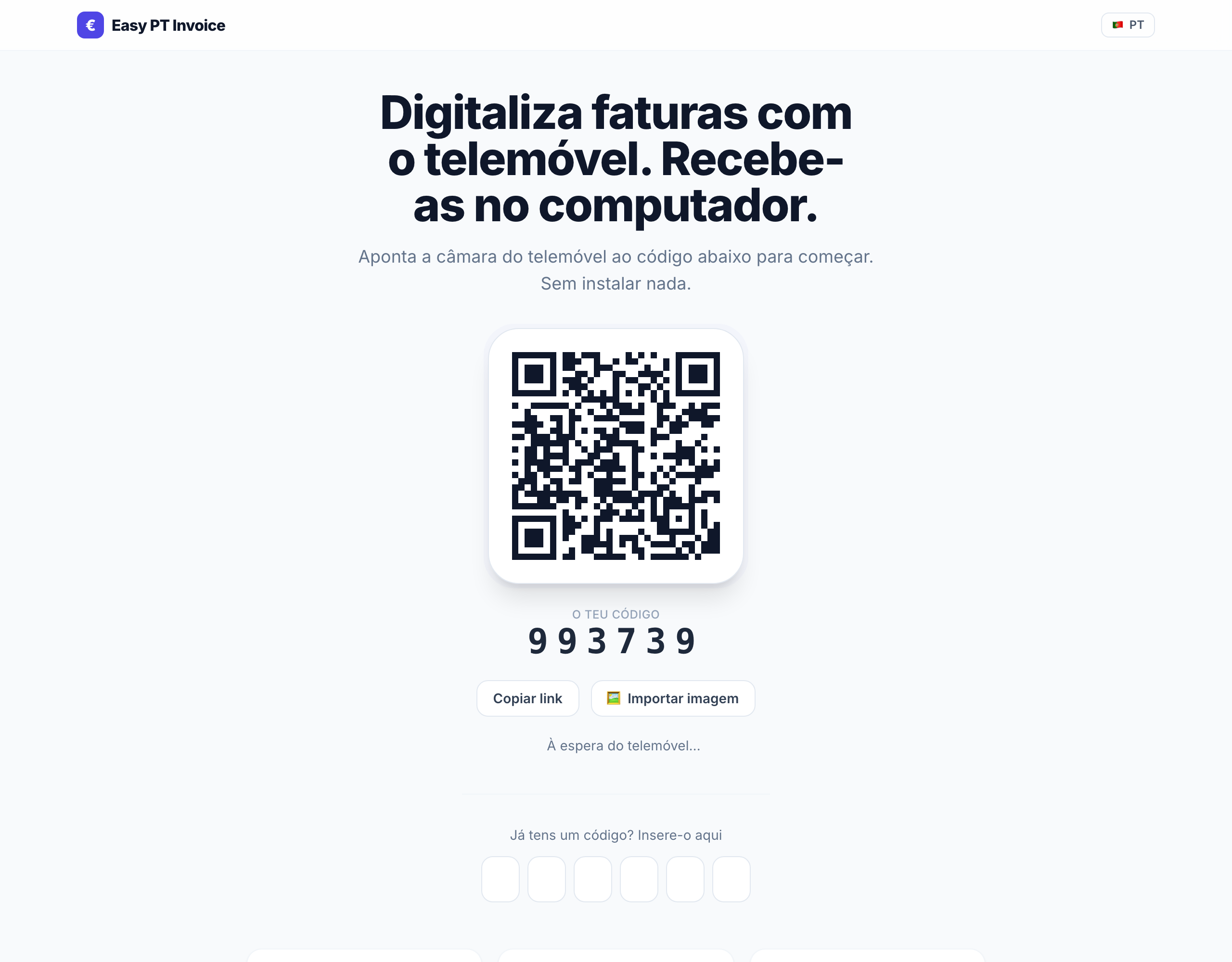 Easy PT Invoice - scan invoice QR with your phone, receive on desktop